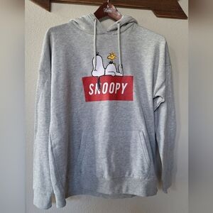 Peanuts Snoopy Woodstock Gray Pullover Hoodie Unisex Mens Womens Size M